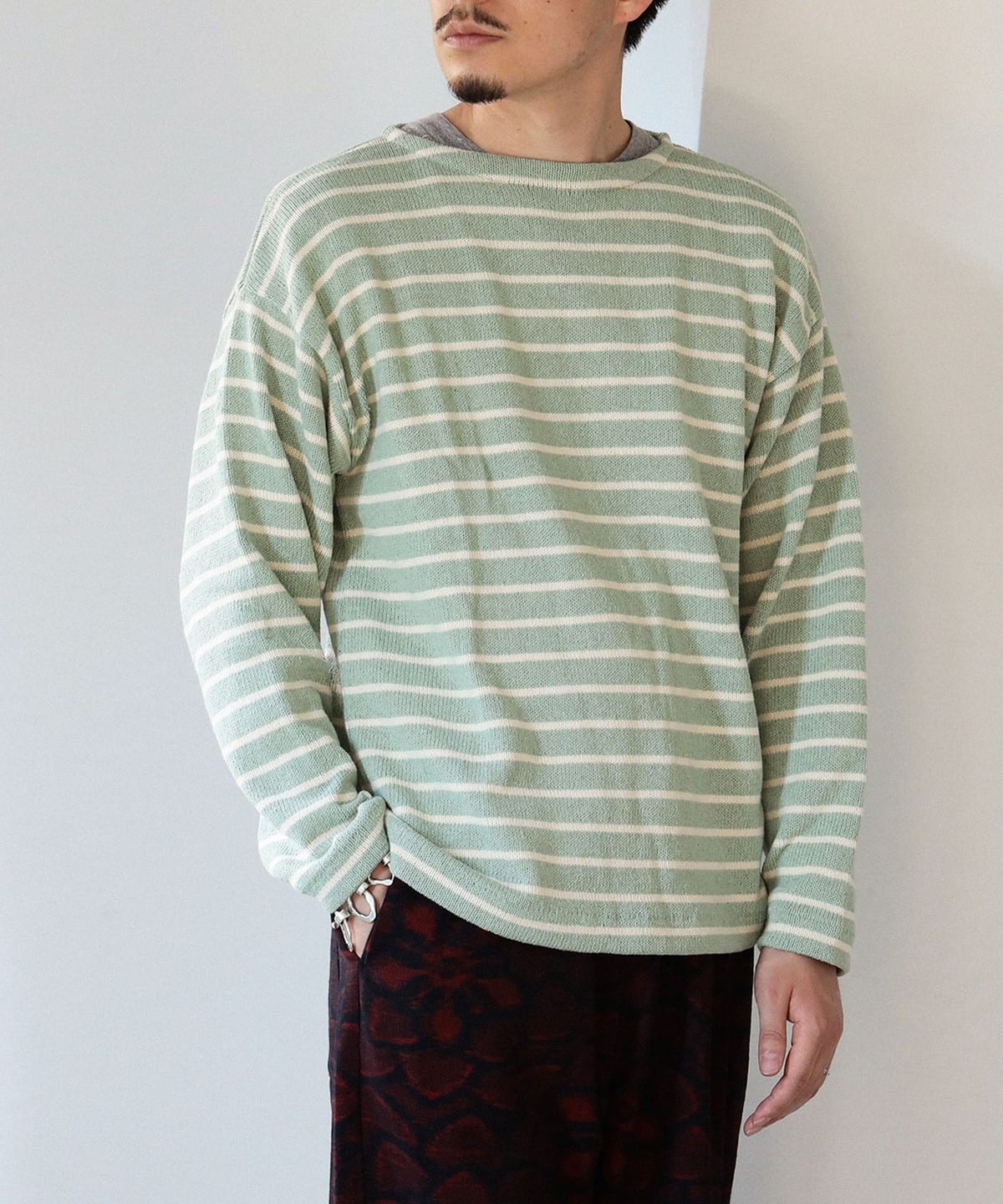 fennica（フェニカ）Whaler Knits / STRIPE BOAT NECK PULLOVER