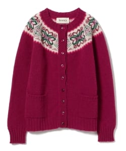 ▲ Jamiesons Knitwear × fennica / 別注 雪柄ヨーク クルーネック カーディガン