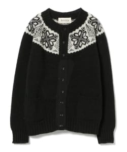 ＜WOMEN＞ Jamiesons Knitwear × fennica / 別注 雪柄ヨーク クルーネック カーディガン モノトーン