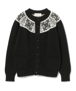 ＜MEN＞ Jamiesons Knitwear × fennica / 別注 雪柄ヨーク クルーネック カーディガン モノトーン