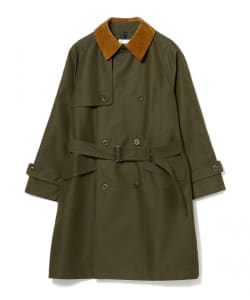 ts(s) / Cotton*Polyester Chambray Gabardine Cloth Double Breasted Raglan Sleeve Trench Coat
