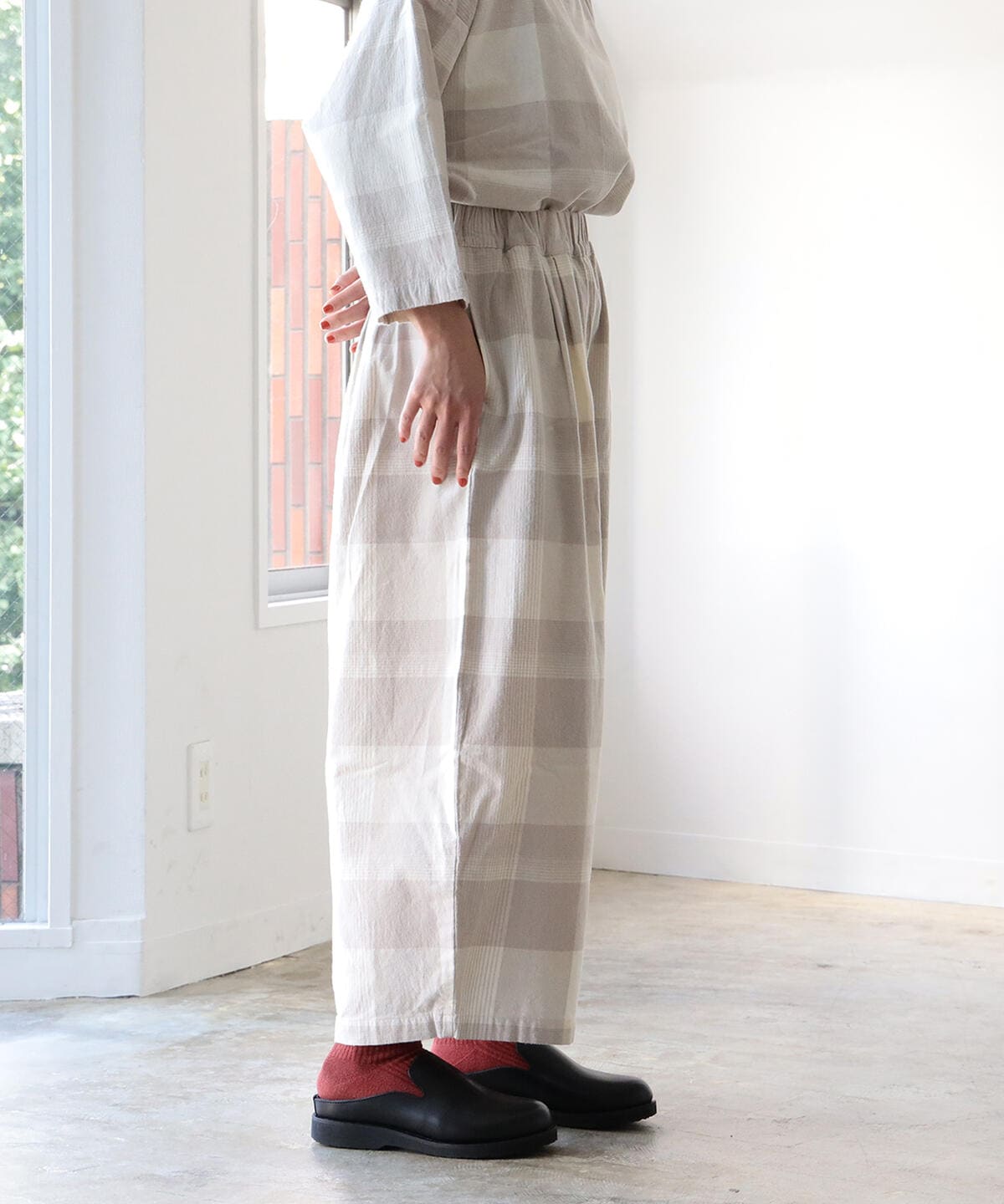 fennica（フェニカ）BLACK CRANE / LANTERN PANTS チェック ランタン 