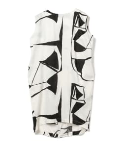 BLACK CRANE / プリント ギャザー ワンピース