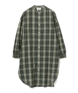 ＜WOMEN＞GYMPHLEX / 起毛 チェック バンドカラー シャツワンピース