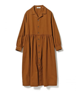＜WOMEN＞ GYMPHLEX / コットンツイル ギャザーシャツワンピース