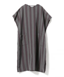 homspun / コットンリネン太ストライプ ビッグ ワンピース