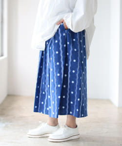 オカモト商店 × fennica / 別注 久留米絣 スカート