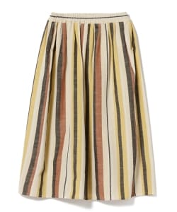 ＜WOMEN＞オカモト商店 / 久留米絣 ギャザー ロングスカート