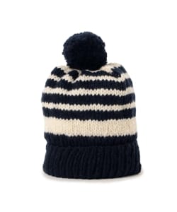 ＜UNISEX＞ CHAMULA / ストライプ ポンポン付き ニットキャップ