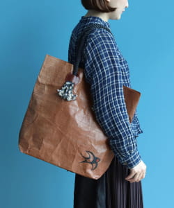 ＜UNISEX＞Eatable of Many Orders × fennica / 別注 柿渋 ツバメ付 トートバッグ