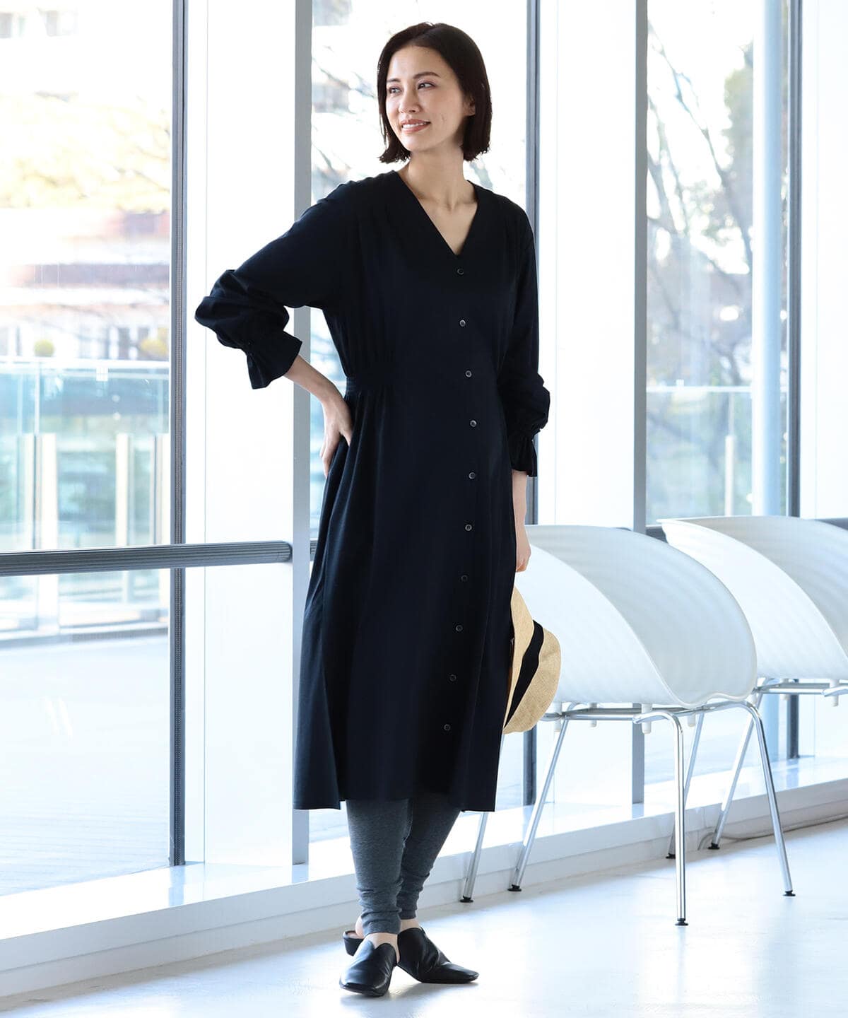 オープニングセール Nanadecor シャーリングドレス マタニティウェア