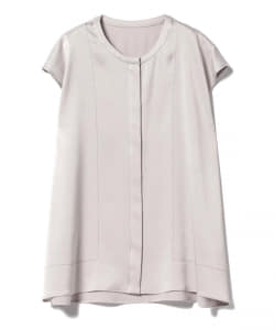 Demi-Luxe BEAMS / 配色ステッチ サテンブラウス