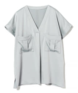 【洗える】Demi-Luxe BEAMS / Wポケット サテンプルオーバー