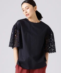 EFFE BEAMS / コードレーススリーブ ブラウス○