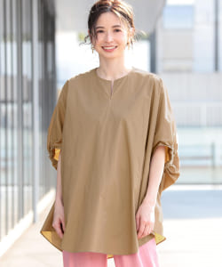 Demi-Luxe BEAMS / スリットネック ポンチョ プルオーバー