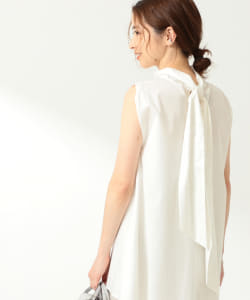 Demi-Luxe BEAMS / コットンシルク ボウタイブラウス