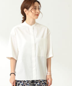 Demi-Luxe BEAMS / コットンシルク ポケット付きシャツ