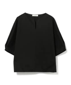 Demi-Luxe BEAMS / サテン スリットネック プルオーバー