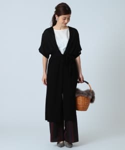 Demi-Luxe BEAMS / 18ゲージ 5分袖ロングカーディガン