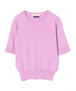 Demi-Luxe BEAMS / コットン クルーネック 半袖ニット