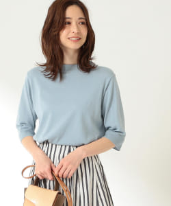 Demi-Luxe BEAMS / コットンシルク 5分袖ニット