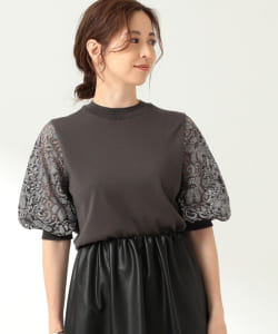 Demi-Luxe BEAMS / レース パフスリーブ トップス