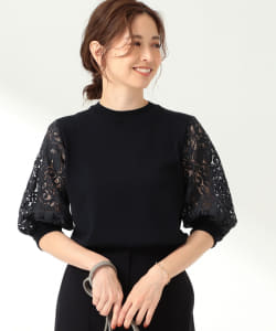 Demi-Luxe BEAMS / レース パフスリーブ トップス