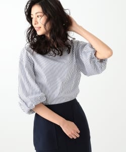 Domani × Demi-Luxe BEAMS / ボリュームスリーブ ストライププルオーバー