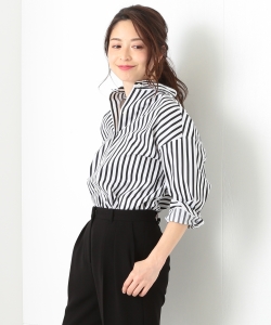 Demi-Luxe BEAMS / ストライプ オーバーシャツ