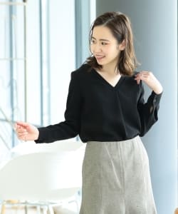 Demi-Luxe BEAMS / Vネック切替ブラウス