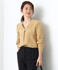 Demi-Luxe BEAMS / Vネック切替ブラウス