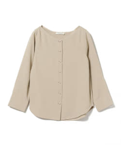 Demi-Luxe BEAMS / パール釦Ｖネックブラウス