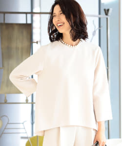 ▲Demi-Luxe BEAMS / トリアセ ステッチネック プルオーバー 21FO