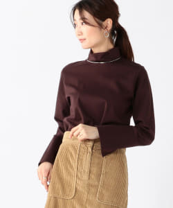 Demi-Luxe BEAMS / スリットロングスリーブ ハイネックカットソー