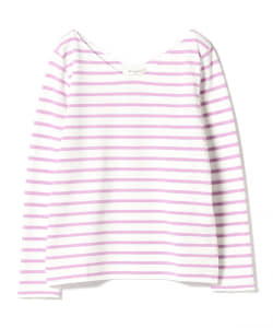 【洗える】Demi-Luxe BEAMS / Vネック ラッセルボーダープルオーバー
