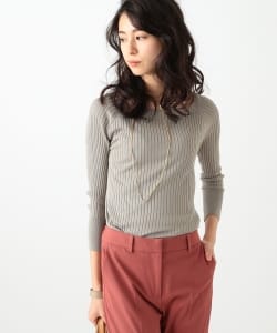 Demi-Luxe BEAMS / シルクリブ ボートネック ニット