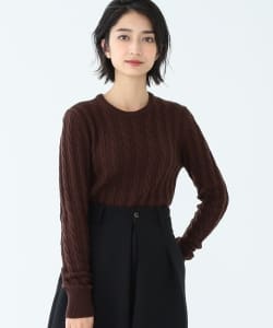 Demi-Luxe BEAMS / チェーンケーブル クルーネックニット