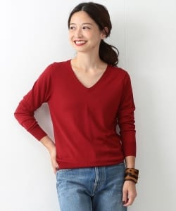 Demi-Luxe BEAMS / 16G Vネック長袖ニットプルオーバー