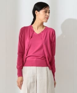 Demi-Luxe BEAMS / コットンクルーネックカーディガン