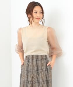 Demi-Luxe BEAMS / オーガンジースリーブ プルオーバー