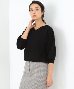 Demi-Luxe BEAMS / パフスリーブ Vネックニット
