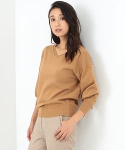 Demi-Luxe BEAMS / パフスリーブ Vネックニット