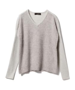 Demi-Luxe BEAMS / フロントフラッフィ Vネックニット