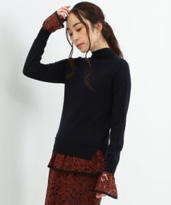 Demi-Luxe BEAMS / レースコンビ ハイネックニット