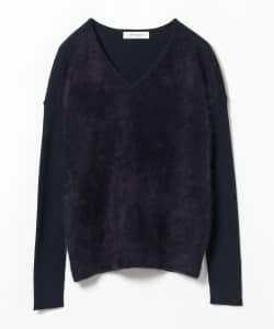 Demi-Luxe BEAMS / フロントフラッフィ Vネックニット
