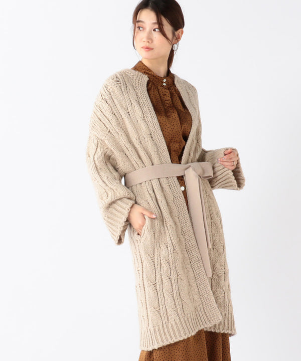 Demi Luxe Beams デミルクス ビームス アウトレット Demi Luxe Beams ケーブル ロングカーディガン トップス カーディガン 通販 Beams