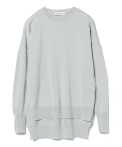 Demi-Luxe BEAMS / サイドスリット クルーネックニット