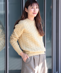 Demi-Luxe BEAMS / ケーブル クルーネックニット