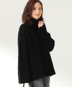 ■Demi-Luxe BEAMS / アラン編み ハイネックニット