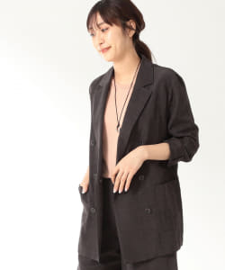 Demi-Luxe BEAMS / レーヨンリネン 6ボタン ダブルジャケット